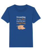 Ph.D in Knitting (doctorat în tricotat) alb Tricou mânecă scurtă  Copii Mini Creator