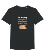 Ph.D in Knitting (doctorat în tricotat) alb Tricou mânecă scurtă guler larg Bărbat Skater