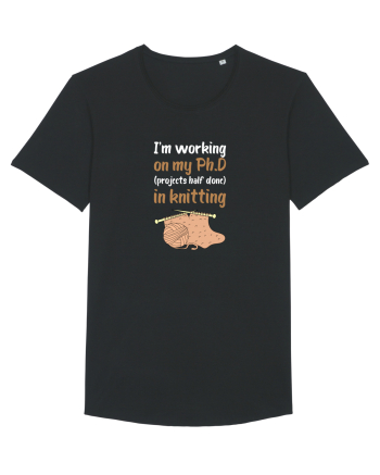 Ph.D in Knitting (doctorat în tricotat) alb Black