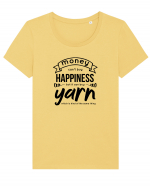 Money can buy Yarn (Banii pot cumpăra ață de tricotat) Tricou mânecă scurtă guler larg fitted Damă Expresser