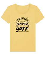 Money can buy Yarn (Banii pot cumpăra ață de tricotat) Tricou mânecă scurtă guler larg fitted Damă Expresser