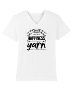Money can buy Yarn (Banii pot cumpăra ață de tricotat) Tricou mânecă scurtă guler V Bărbat Presenter