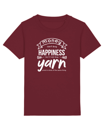 Money can buy Yarn (Banii pot cumpăra ață de tricotat) alb Burgundy