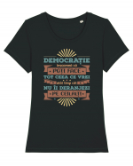 Democratie Tricou mânecă scurtă guler larg fitted Damă Expresser