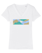 Abstract 6 Tricou mânecă scurtă guler V Damă Evoker
