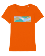 Abstract 6 Tricou mânecă scurtă guler larg fitted Damă Expresser