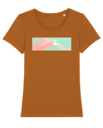 Abstract 8 Tricou mânecă scurtă guler larg fitted Damă Expresser