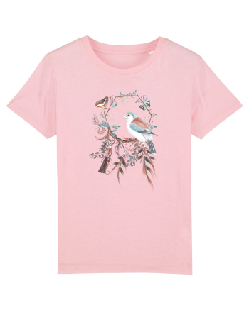 Pasare cu Fluturi în Dreamcatcher Cotton Pink