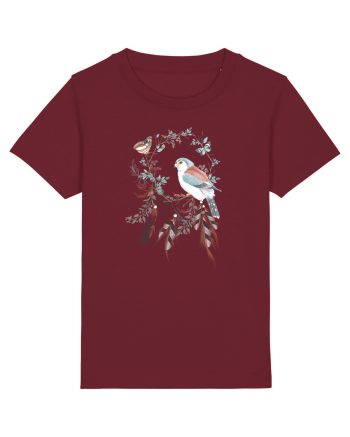 Pasare cu Fluturi în Dreamcatcher Burgundy