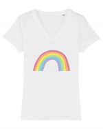 Rainbow Tricou mânecă scurtă guler V Damă Evoker