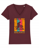 Life Is All About Balance Tricou mânecă scurtă guler V Damă Evoker