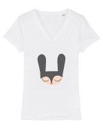 Rabbit Tricou mânecă scurtă guler V Damă Evoker