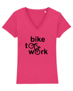 Bike To Work Tricou mânecă scurtă guler V Damă Evoker