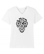 Bicycle Skull Tricou mânecă scurtă guler V Bărbat Presenter