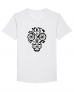 Bicycle Skull Tricou mânecă scurtă guler larg Bărbat Skater