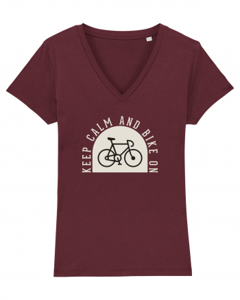 Keep Calm And Bike On Burgundy