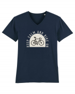 Keep Calm And Bike On Tricou mânecă scurtă guler V Bărbat Presenter