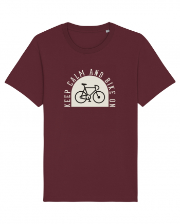 Keep Calm And Bike On Burgundy