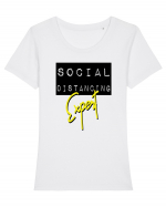 Social Distancing Expert Tricou mânecă scurtă guler larg fitted Damă Expresser