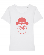 Funky Bike Face Tricou mânecă scurtă guler larg fitted Damă Expresser