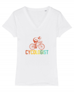 Cycologist Colors Tricou mânecă scurtă guler V Damă Evoker