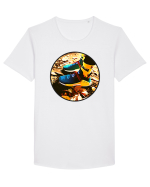 Trendster Tricou mânecă scurtă guler larg Bărbat Skater