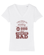 Stop Drinking Tricou mânecă scurtă guler V Damă Evoker