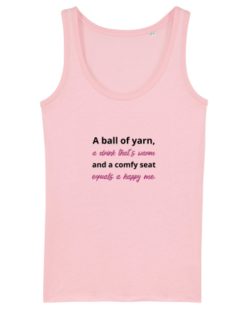 Yarn, Drink, Seat, Happy (negru si roz) Cotton Pink