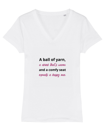 Yarn, Drink, Seat, Happy (negru si roz) White