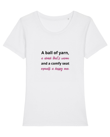 Yarn, Drink, Seat, Happy (negru si roz) White