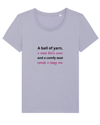 Yarn, Drink, Seat, Happy (negru si roz) Lavender