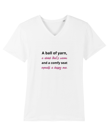 Yarn, Drink, Seat, Happy (negru si roz) White