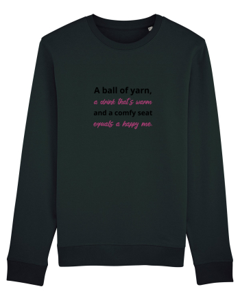 Yarn, Drink, Seat, Happy (negru si roz) Black