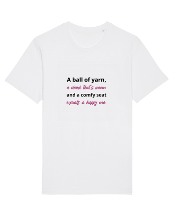 Yarn, Drink, Seat, Happy (negru si roz) White