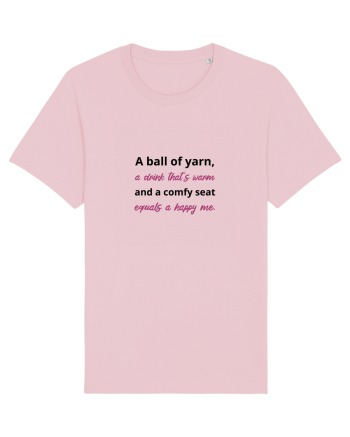 Yarn, Drink, Seat, Happy (negru si roz) Cotton Pink