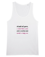 Yarn, Drink, Seat, Happy (negru si roz) Maiou Bărbat Runs