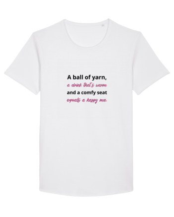 Yarn, Drink, Seat, Happy (negru si roz) White