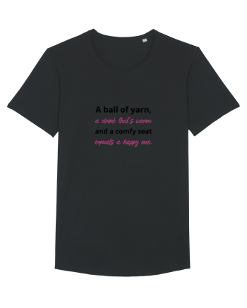 Yarn, Drink, Seat, Happy (negru si roz) Black