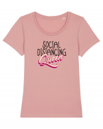 Social Distancing Queen Tricou mânecă scurtă guler larg fitted Damă Expresser