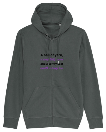 Yarn, Drink, Seat, Happy (negru si mov) Anthracite