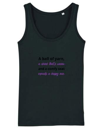 Yarn, Drink, Seat, Happy (negru si mov) Black