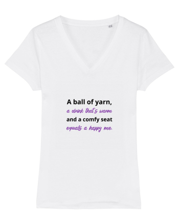 Yarn, Drink, Seat, Happy (negru si mov) White