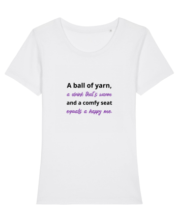Yarn, Drink, Seat, Happy (negru si mov) White
