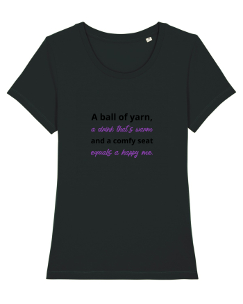 Yarn, Drink, Seat, Happy (negru si mov) Black