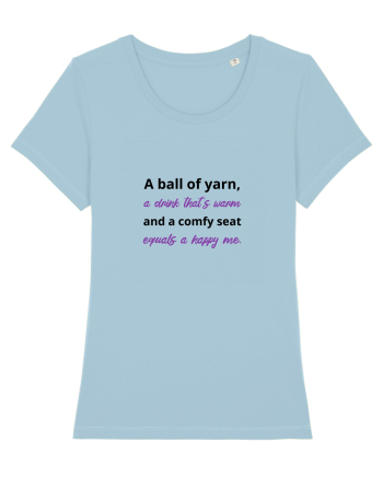 Yarn, Drink, Seat, Happy (negru si mov) Sky Blue