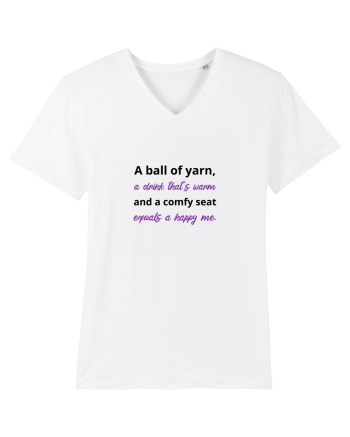 Yarn, Drink, Seat, Happy (negru si mov) White