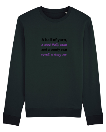 Yarn, Drink, Seat, Happy (negru si mov) Black