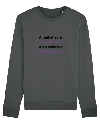 Yarn, Drink, Seat, Happy (negru si mov) Anthracite