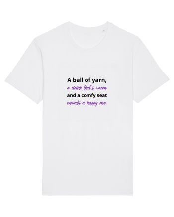 Yarn, Drink, Seat, Happy (negru si mov) White