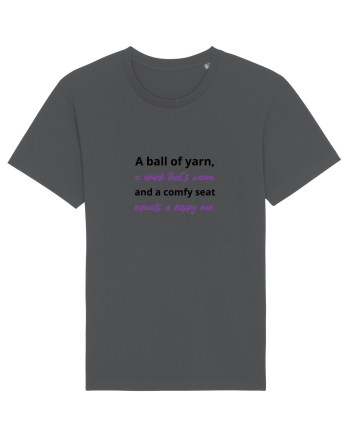 Yarn, Drink, Seat, Happy (negru si mov) Anthracite